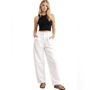 Aritzia Wilfred Ascendant Barrel Leg High Rise Pleated Pants Size 10 Grunge Boho